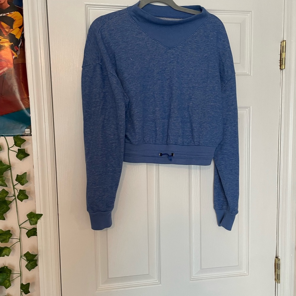 Crop top drawstring sweater